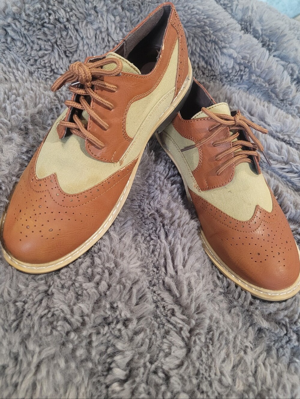 Kenneth Cole Reaction Kids Two-Tone Brown & Tan  Wingtip Oxford Shoes